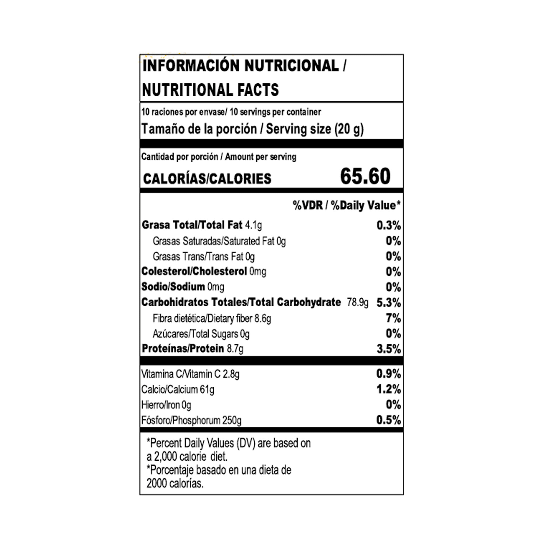 Maca Amarilla Gelatinizada 200 g