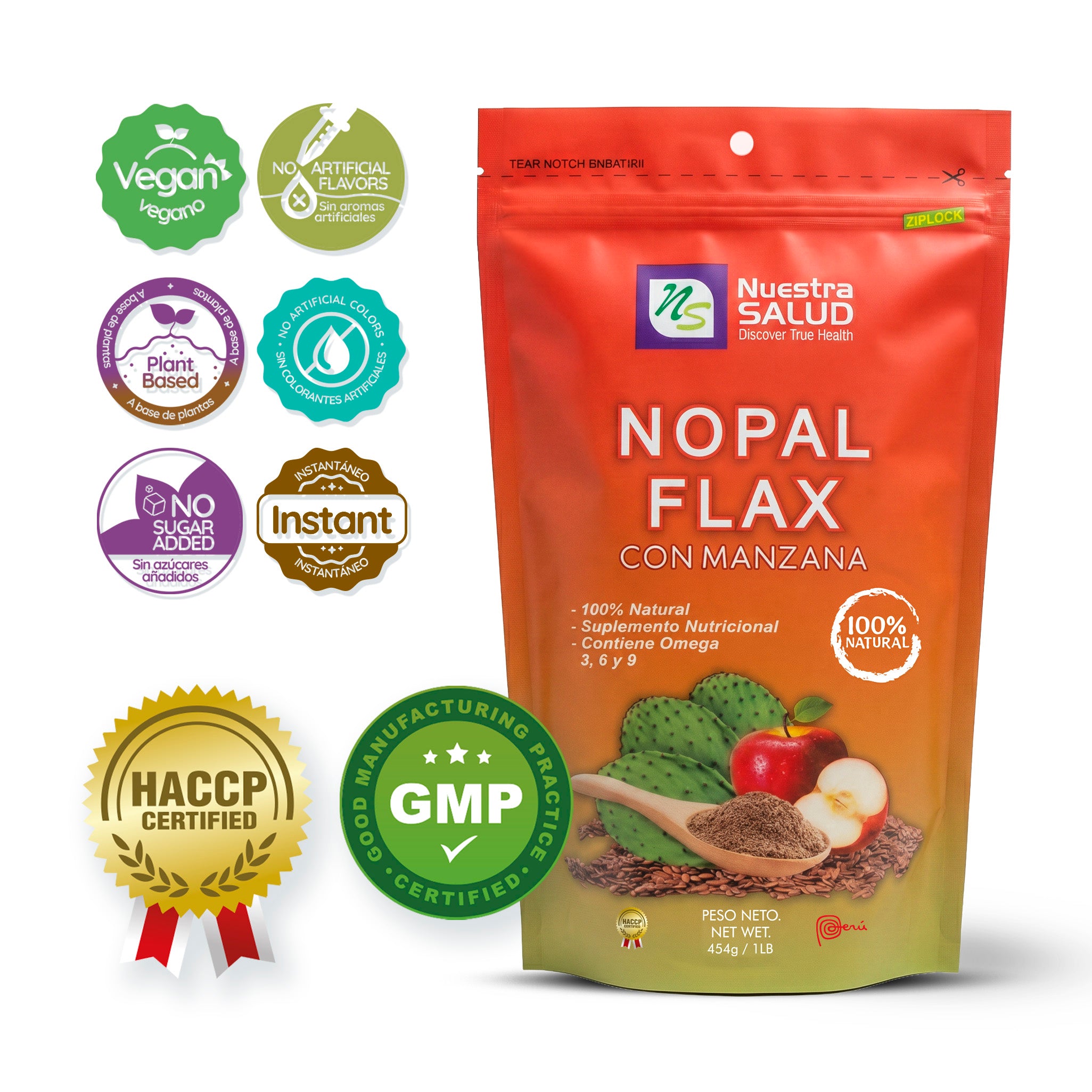 Nopal Flax Manzana 454g