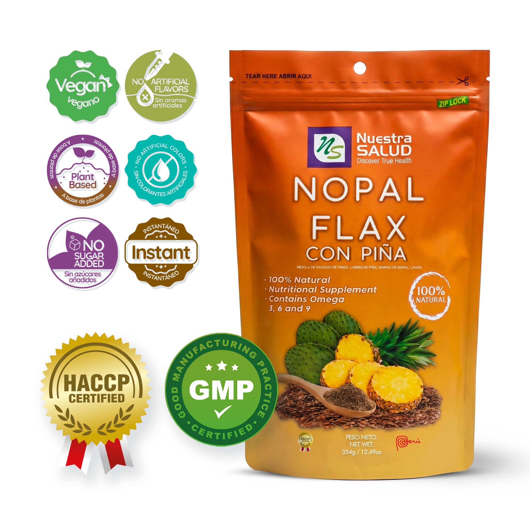 Nopal Flax Piña 354 g