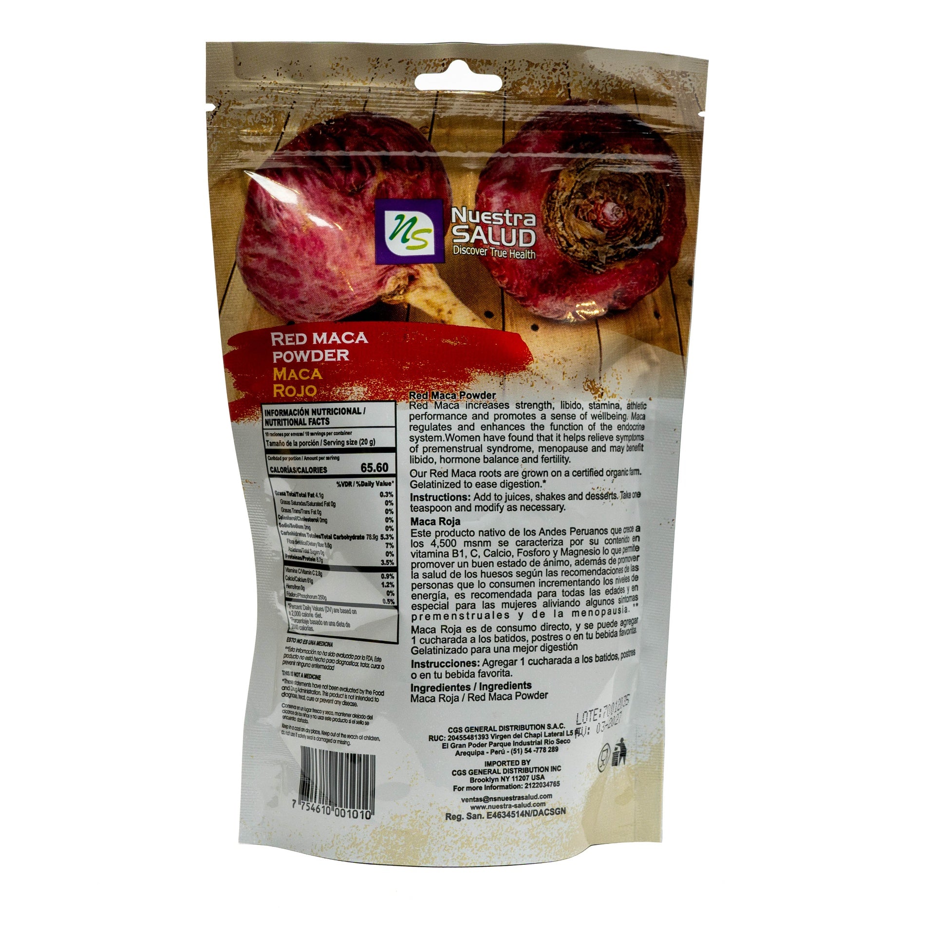 Maca Roja Gelatinizada 200 g