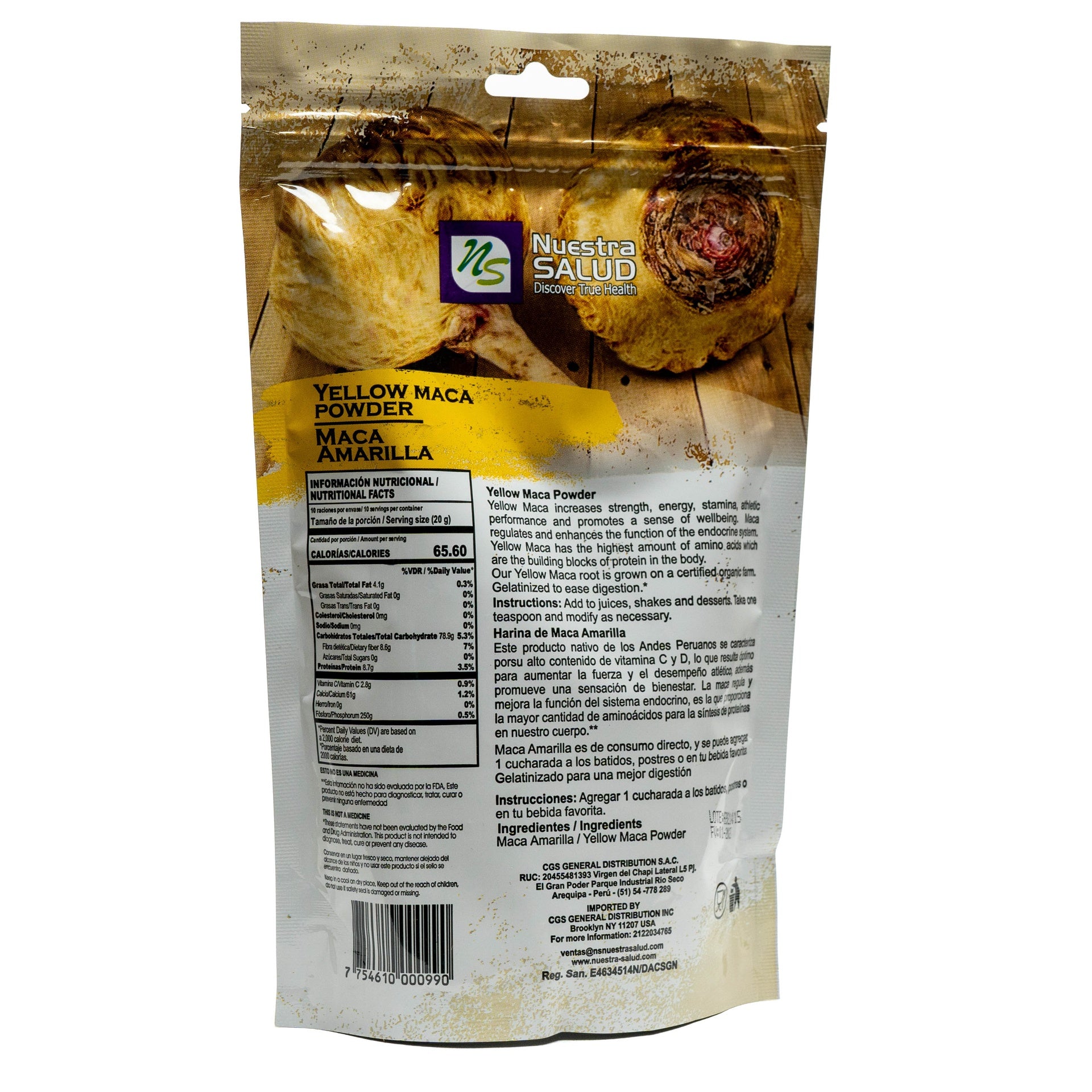 Maca Amarilla Gelatinizada 200 g